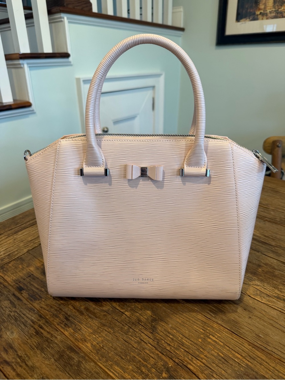 Ted Baker Blush Pink Bow-Accent Satchel